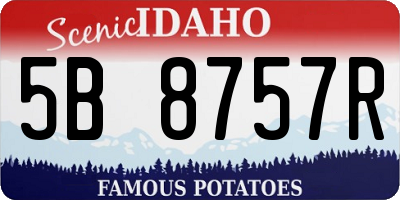 ID license plate 5B8757R
