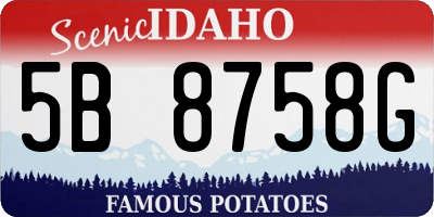 ID license plate 5B8758G