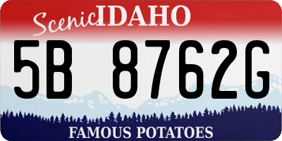 ID license plate 5B8762G
