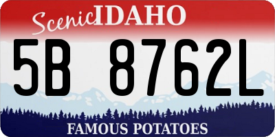 ID license plate 5B8762L