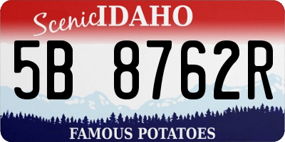 ID license plate 5B8762R