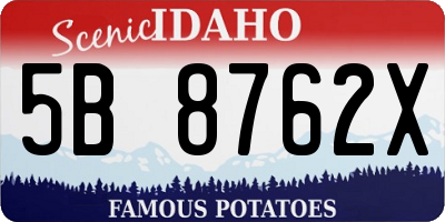 ID license plate 5B8762X