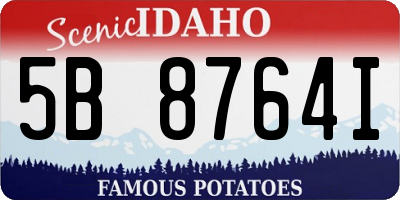 ID license plate 5B8764I