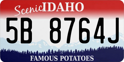 ID license plate 5B8764J