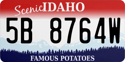ID license plate 5B8764W