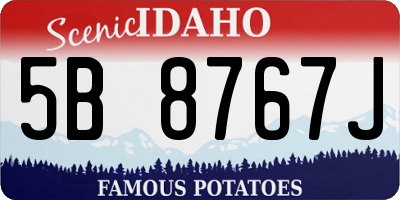 ID license plate 5B8767J