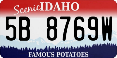 ID license plate 5B8769W