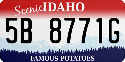 ID license plate 5B8771G