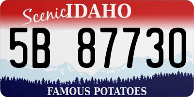 ID license plate 5B8773O