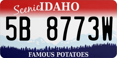 ID license plate 5B8773W