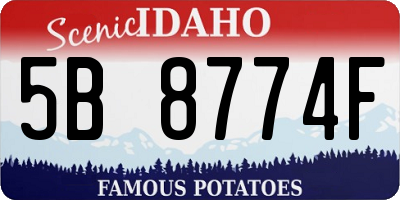 ID license plate 5B8774F