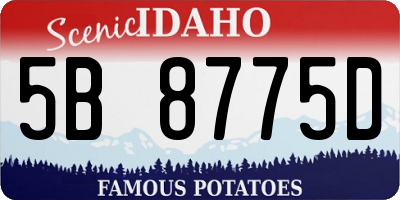 ID license plate 5B8775D