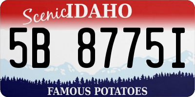 ID license plate 5B8775I
