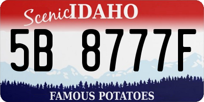 ID license plate 5B8777F