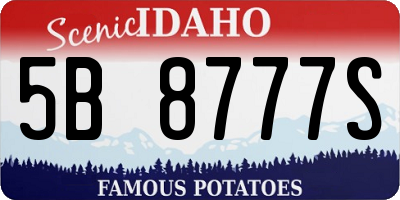 ID license plate 5B8777S