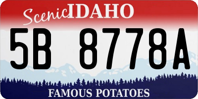 ID license plate 5B8778A