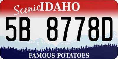 ID license plate 5B8778D