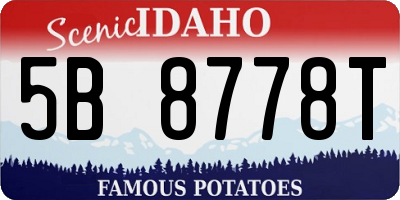 ID license plate 5B8778T