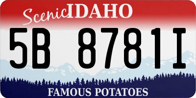 ID license plate 5B8781I