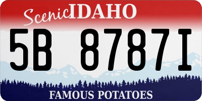 ID license plate 5B8787I