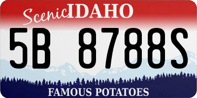 ID license plate 5B8788S