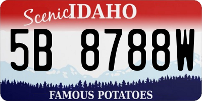 ID license plate 5B8788W