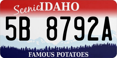 ID license plate 5B8792A