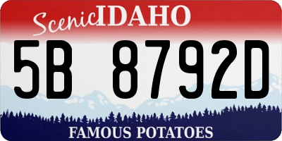 ID license plate 5B8792D