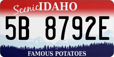 ID license plate 5B8792E