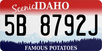 ID license plate 5B8792J
