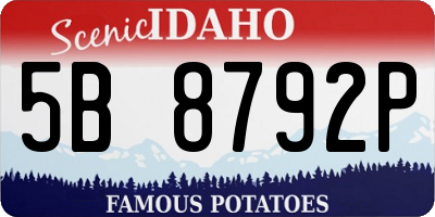 ID license plate 5B8792P