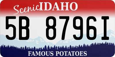 ID license plate 5B8796I