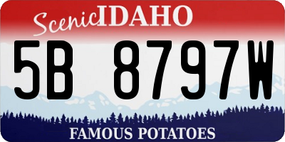 ID license plate 5B8797W