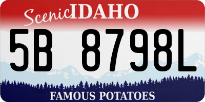 ID license plate 5B8798L