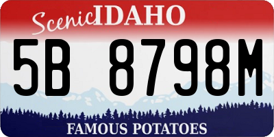 ID license plate 5B8798M