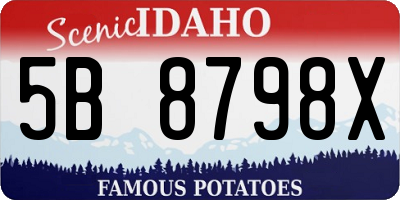 ID license plate 5B8798X