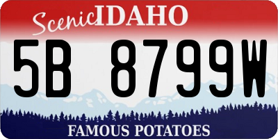 ID license plate 5B8799W