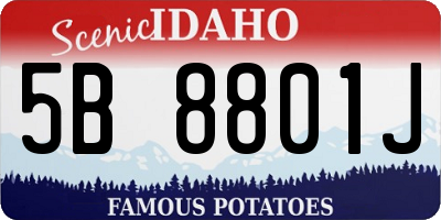ID license plate 5B8801J