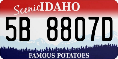 ID license plate 5B8807D