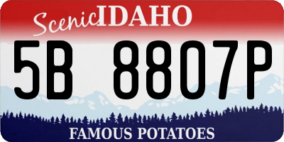 ID license plate 5B8807P