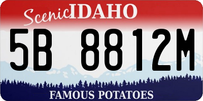 ID license plate 5B8812M