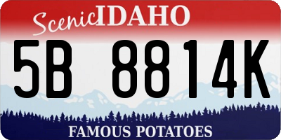 ID license plate 5B8814K