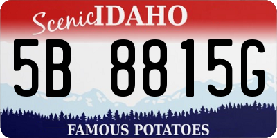 ID license plate 5B8815G