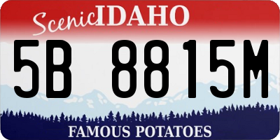 ID license plate 5B8815M