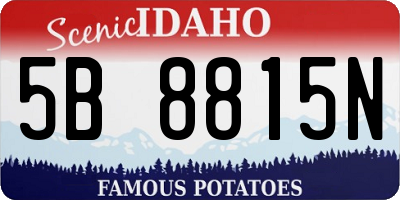 ID license plate 5B8815N