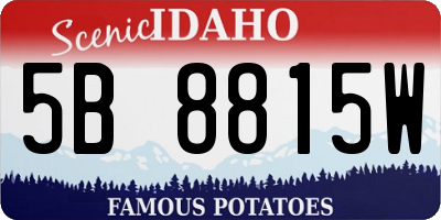 ID license plate 5B8815W