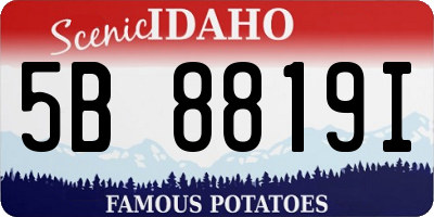 ID license plate 5B8819I