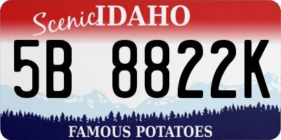 ID license plate 5B8822K