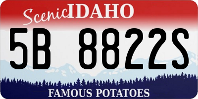 ID license plate 5B8822S