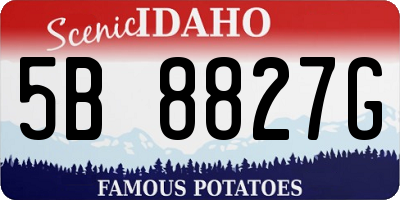 ID license plate 5B8827G